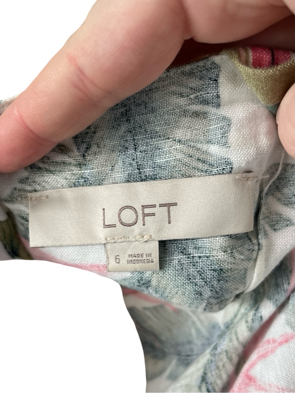 Ann Taylor LOFT Linen Blend Maxi Dress Size 6 Tropical Floral Vacation Resort - Picture 5 of 7